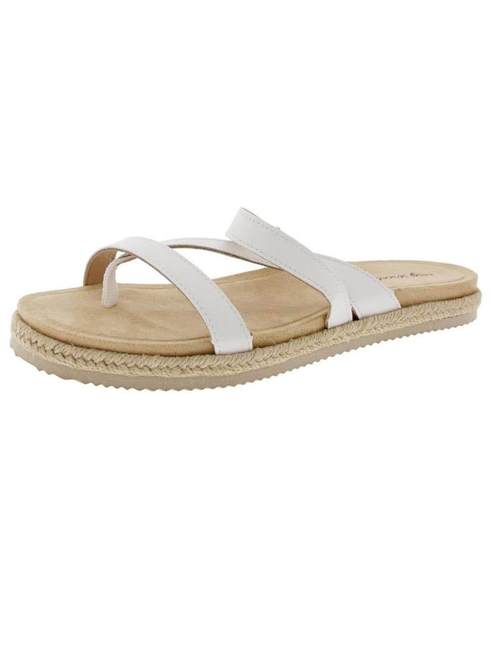 NIB Easy Street Women's Song Slip On Sandals, White - US 6 WW - Runs Narrow